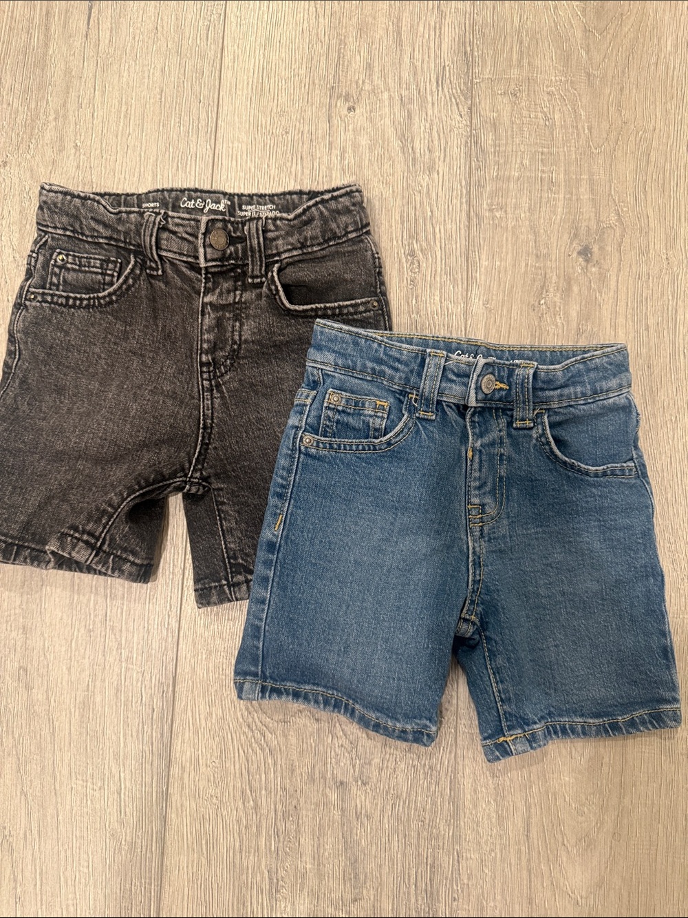 Cat & Jack Two-Pack Denim Shorts in Black and Blue